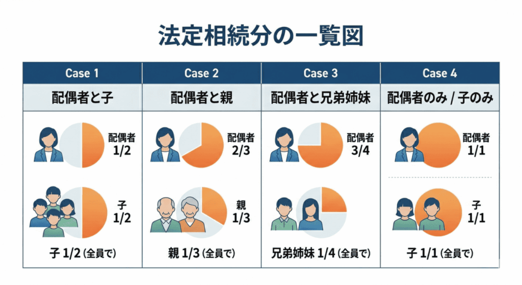 法定相続分 割合 一覧表